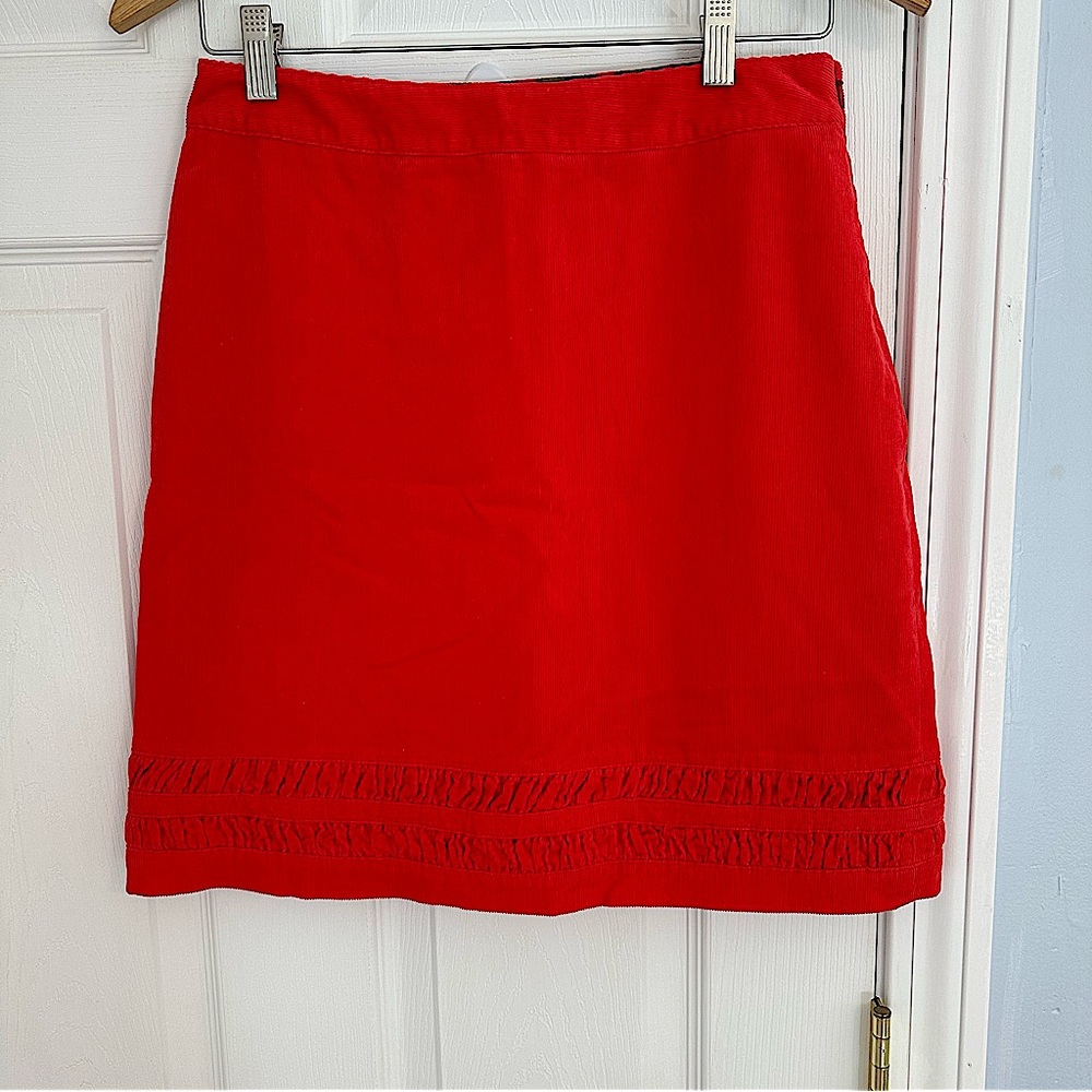 Boden Red Corduroy Skirt, Size 6